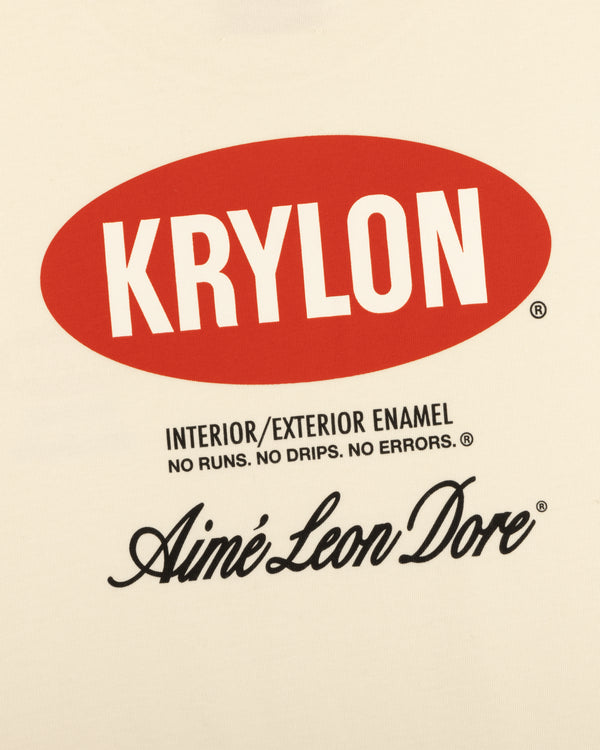 Red oval KRYLON logo above "INTERIOR/EXTERIOR ENAMEL" and Aimé Leon Dore script on Krylon Logo Tee.