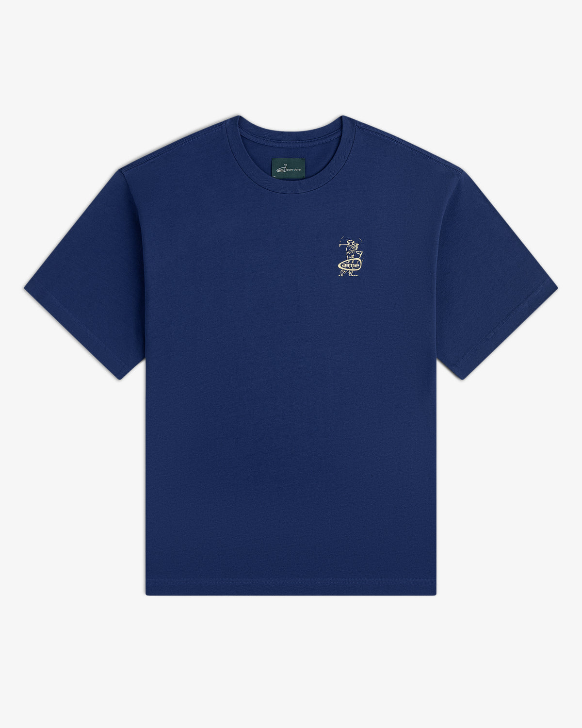 ALD Golf Swing Tee in navy blue with a small white graphic and text on the left chest.