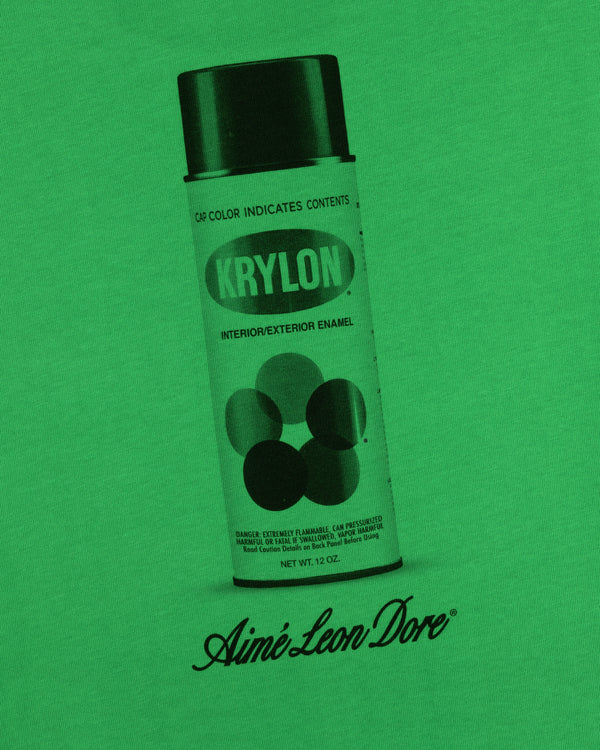A green tee named Krylon Pocket Tee features KRYLON and Aimé Leon Dore printed on the front.