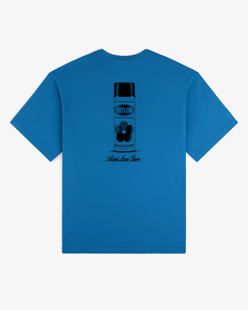 Krylon Pocket Tee: Blue t-shirt with a Krylon spray can graphic and "Aint Love Love" text on the back.