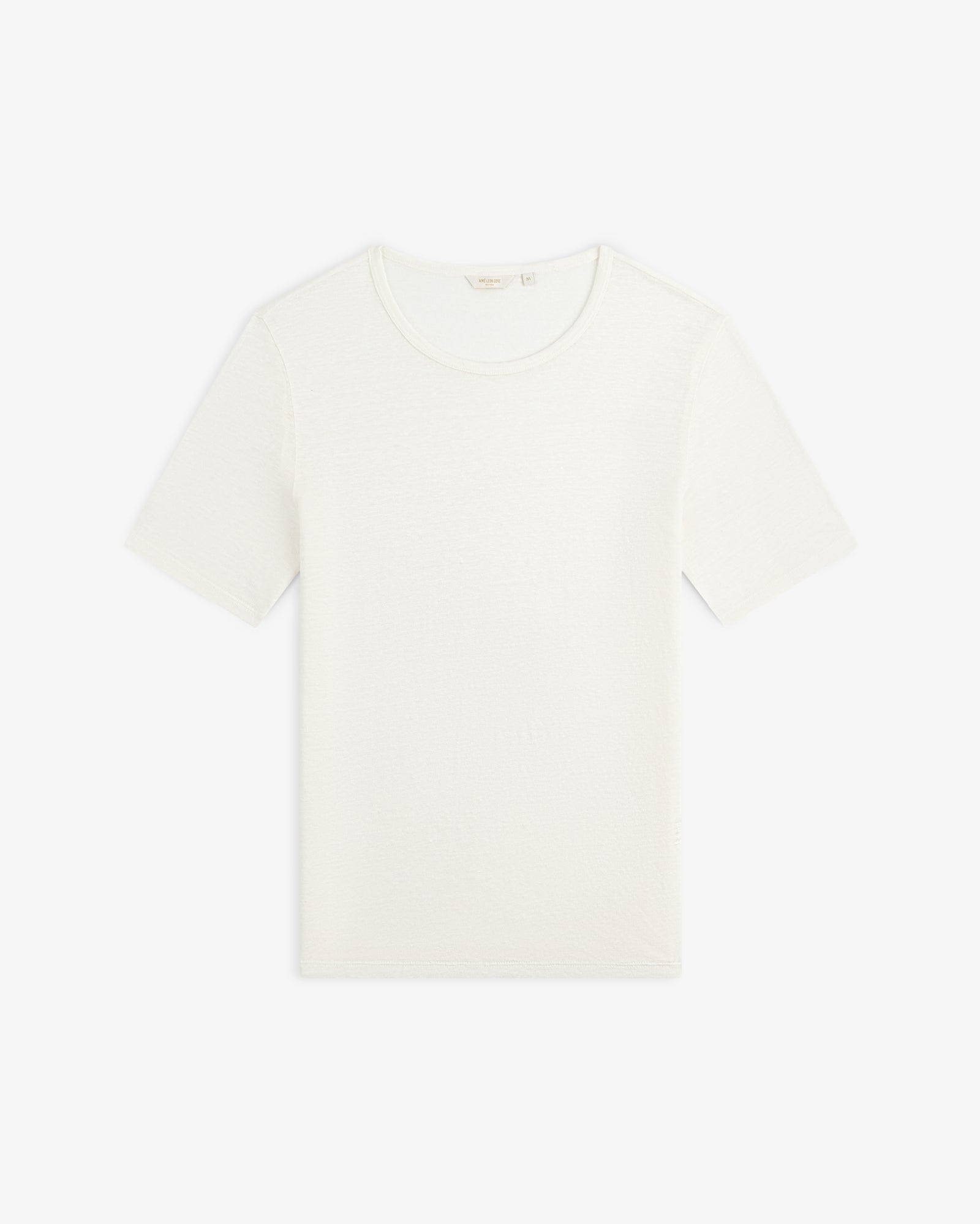 Linen Tee short-sleeve, plain white, laid flat on a white background.