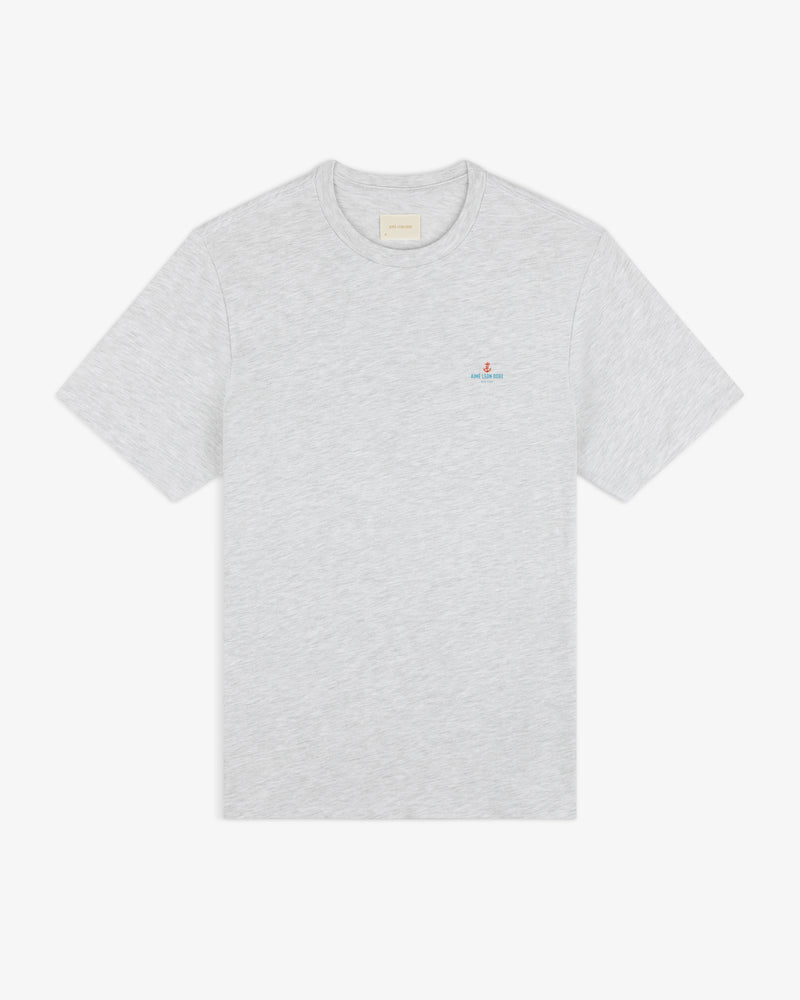 Light gray Coastal Flag Tee with short sleeves and a small embroidered logo and text on the left chest.