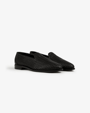 Leather Raffia Loafer