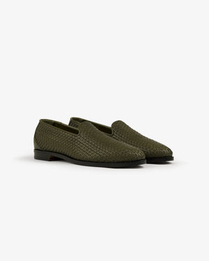 Leather Raffia Loafer