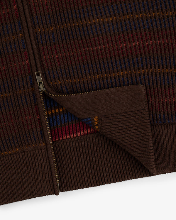 Multi Color Knit Track Sweater