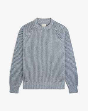 Knit Denim Crewneck Sweater