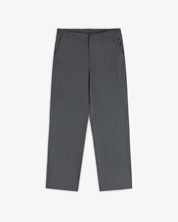 Pinstripe Elasticated Waist Trouser with side pockets, shown laid flat on a plain white background.