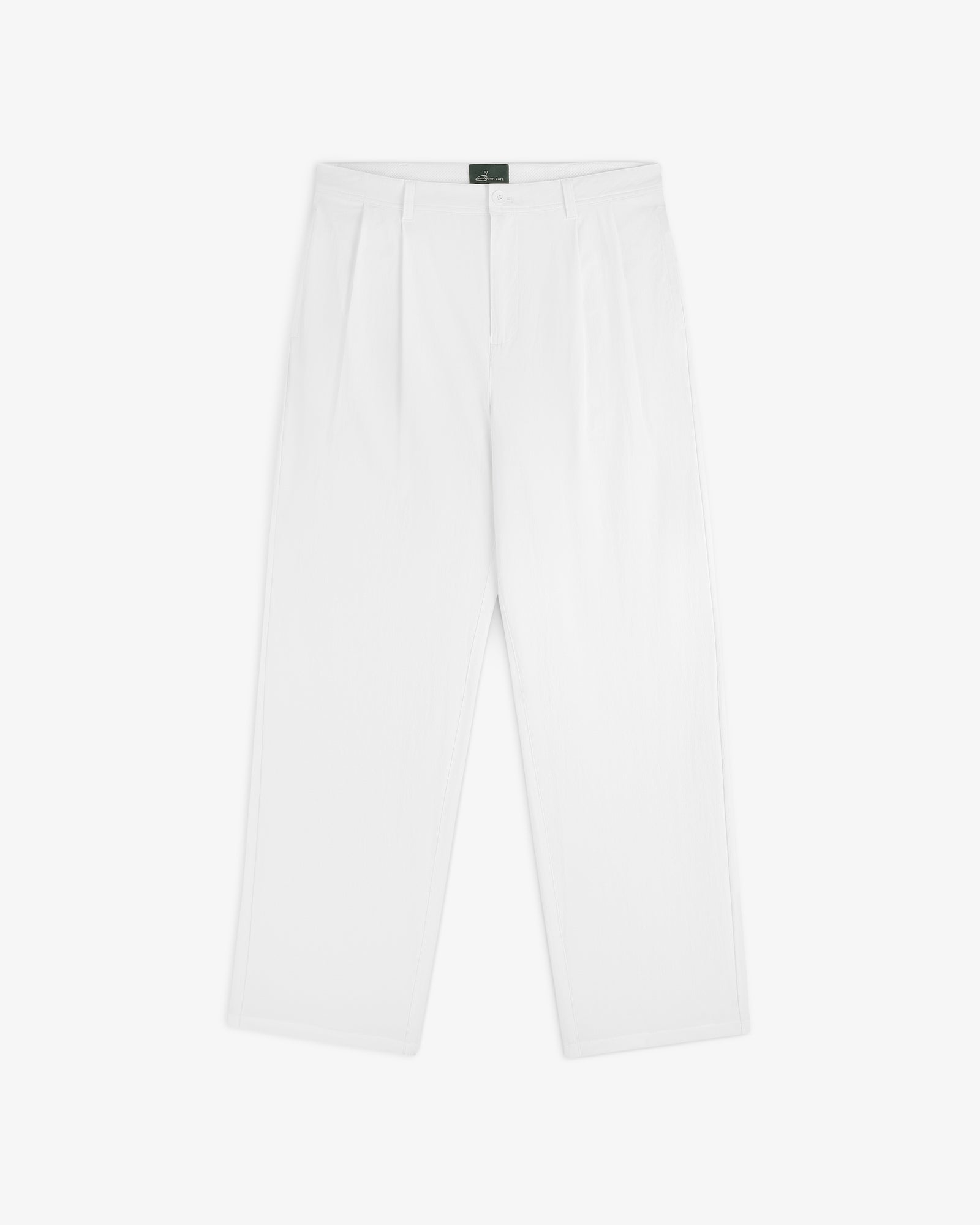 ALD Golf Cordura Double Pleated Pant in white, wide-leg style with pleats, shown on a plain white background.