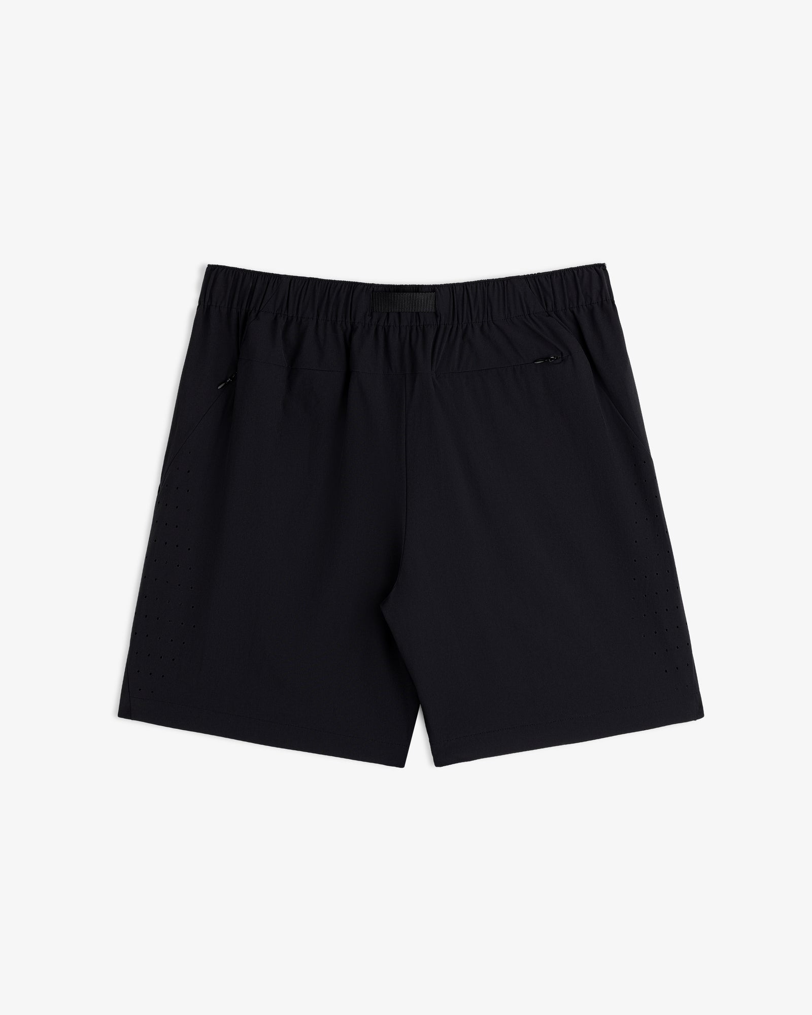 ALD Golf Performance Short with elastic waistband and zippered side pockets, shown on a white background.