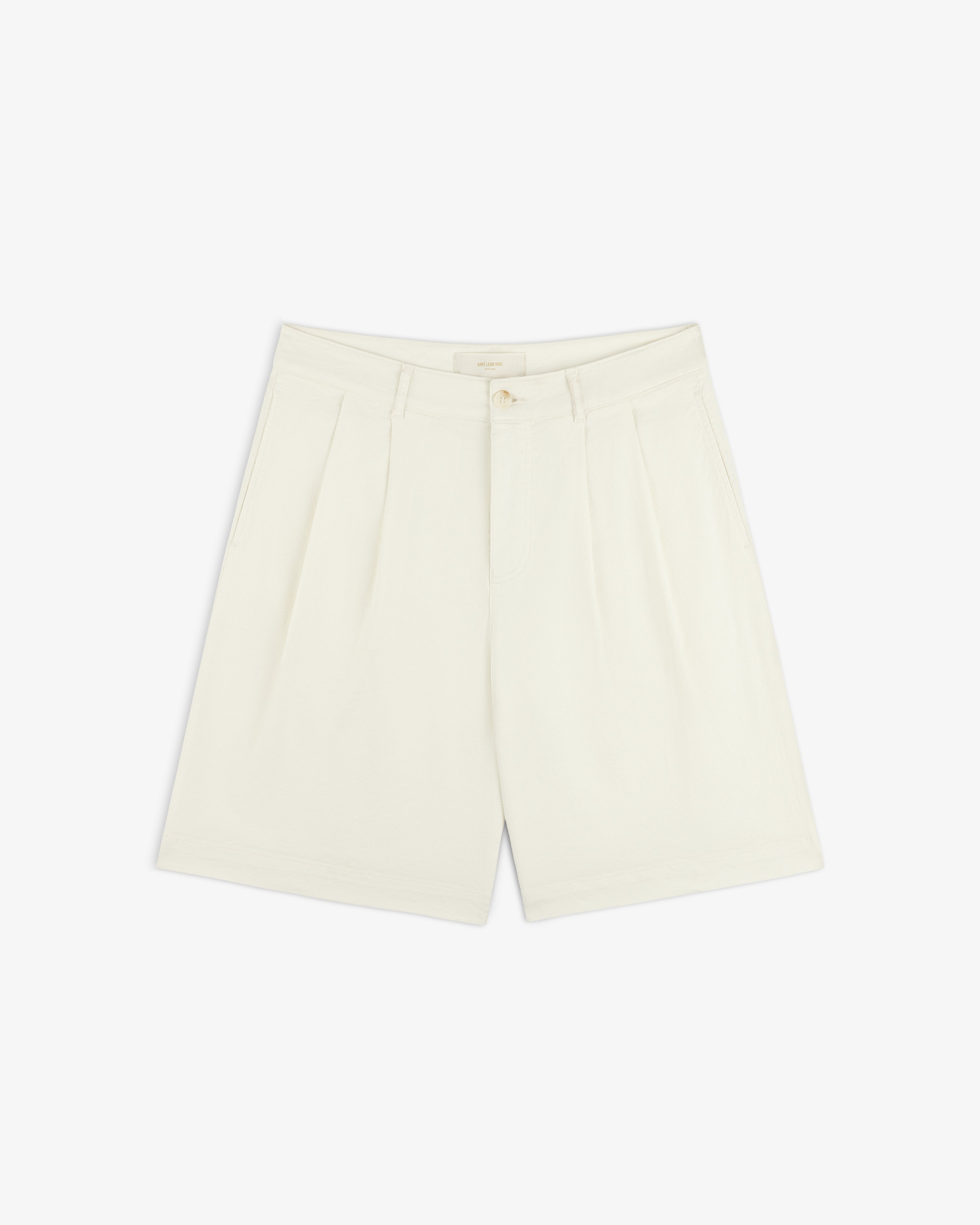 Pleated Linen Blend Bermuda Short