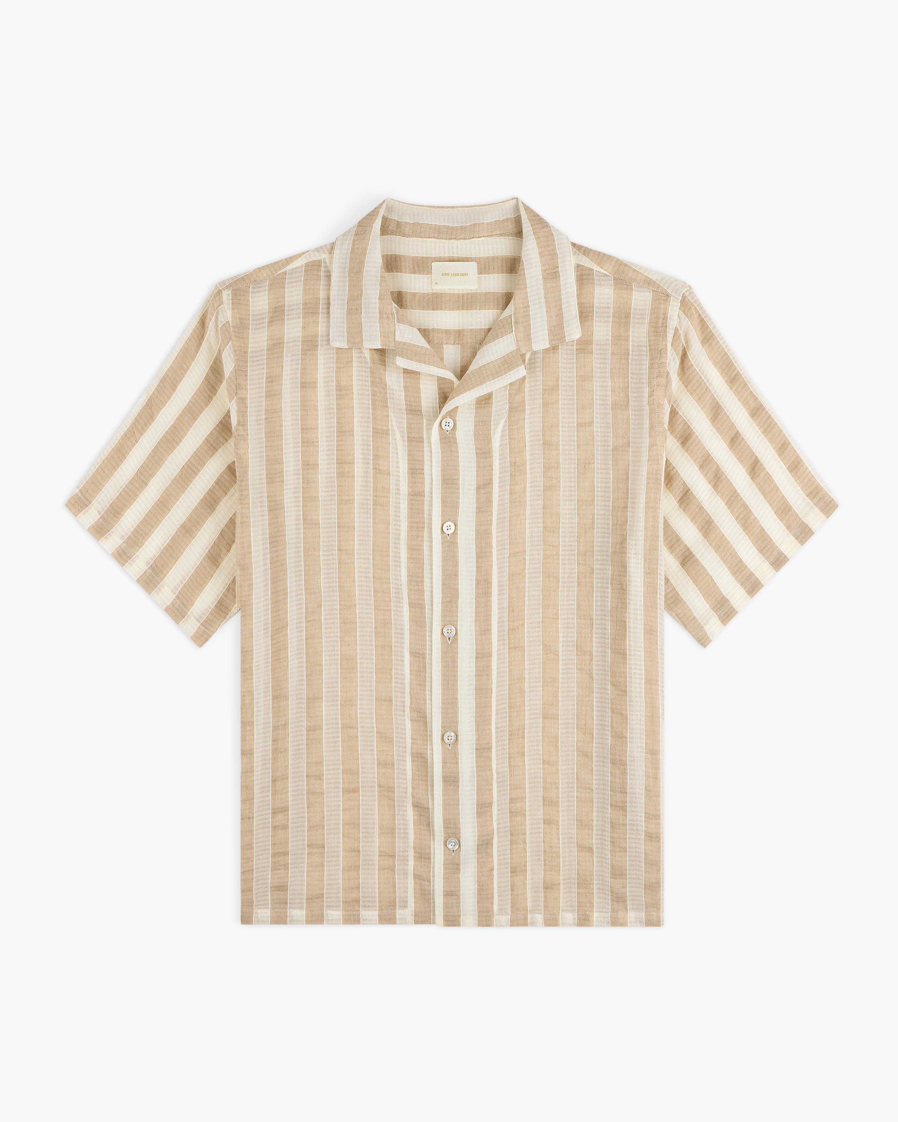 Linen Blend Striped Camp Shirt – Aimé Leon Dore