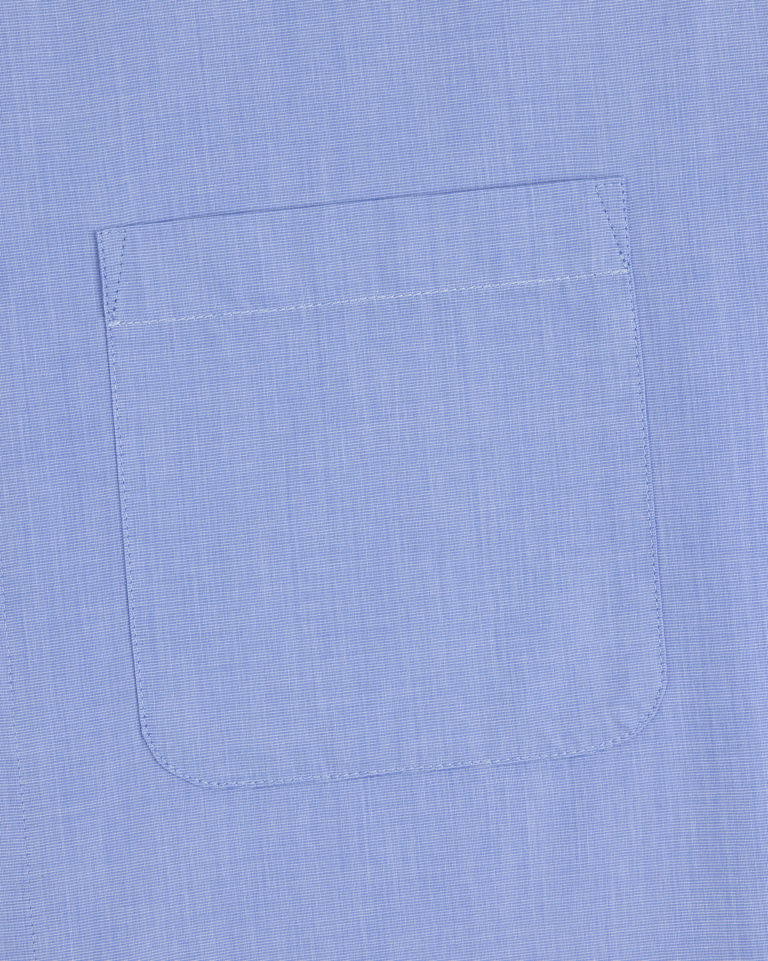 Poplin Casual Shirt in light blue with a single chest pocket and visible stitching at the pocket edges.
