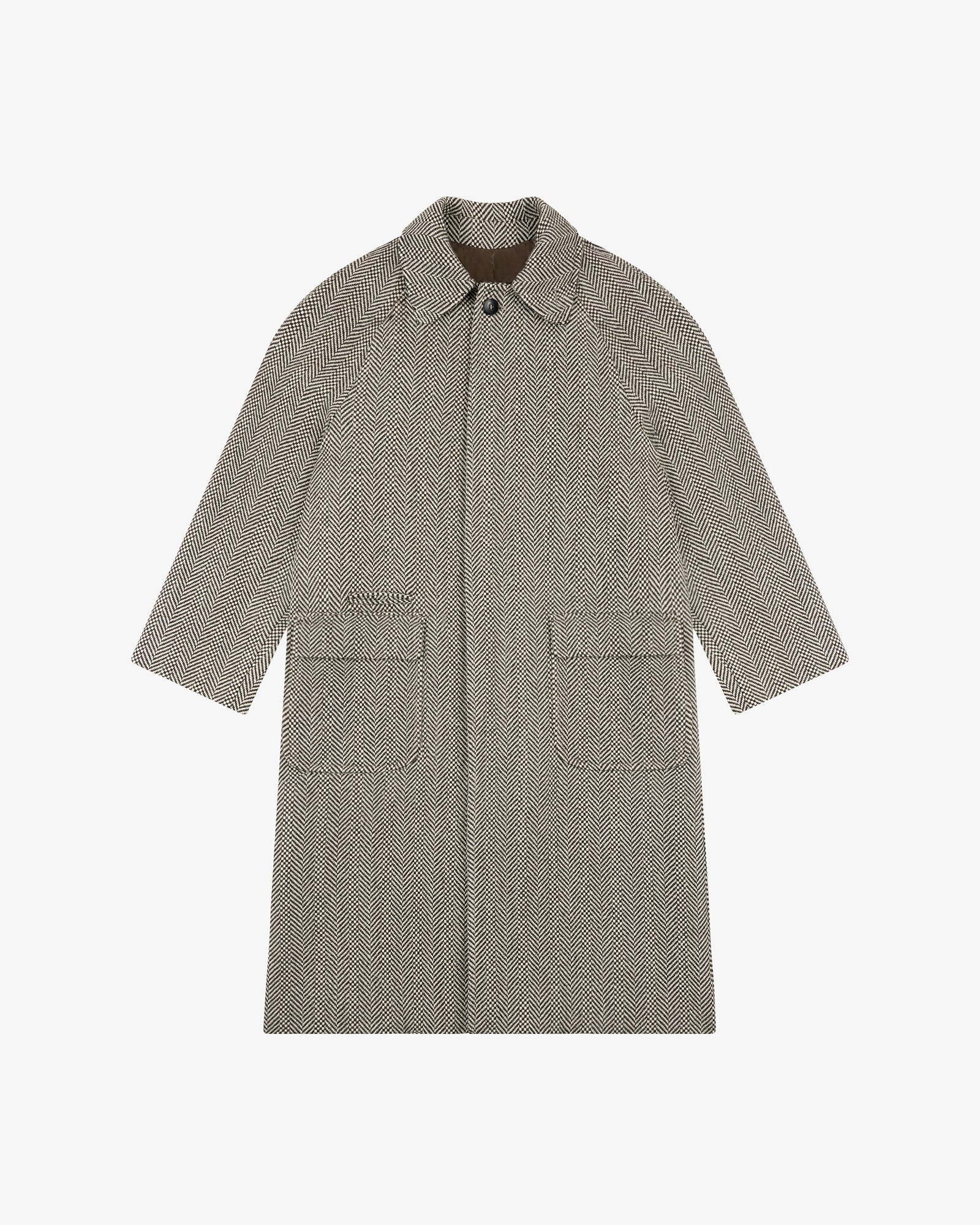 Wool Herringbone Overcoat