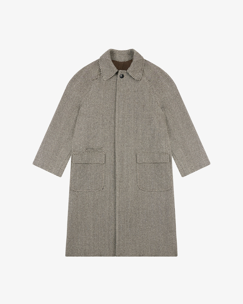 Wool Herringbone Overcoat
