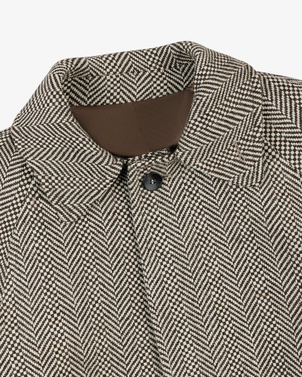 Wool Herringbone Overcoat