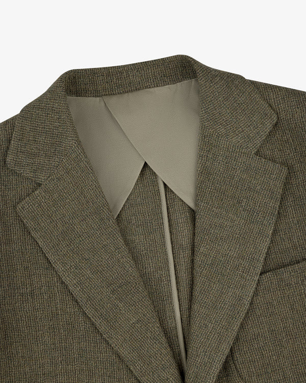 Single-Breasted Boiled Wool Suit Jacket