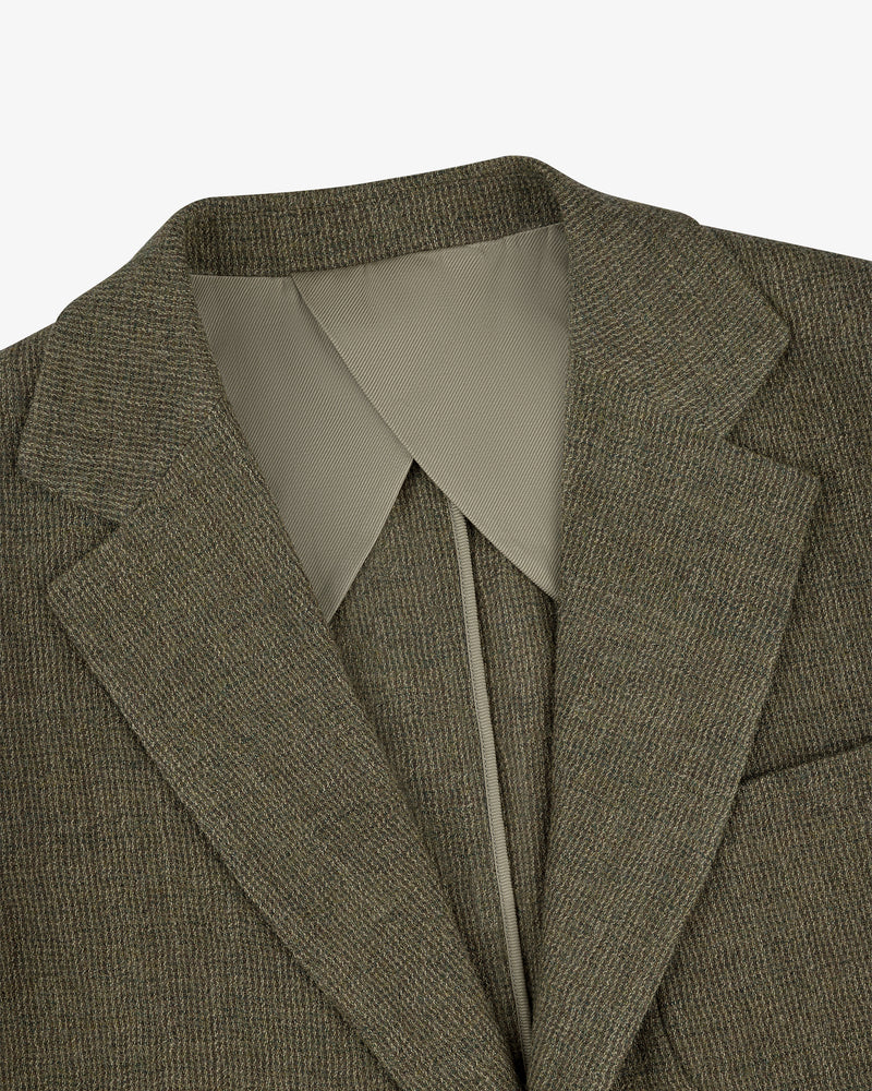 Single-Breasted Boiled Wool Suit Jacket