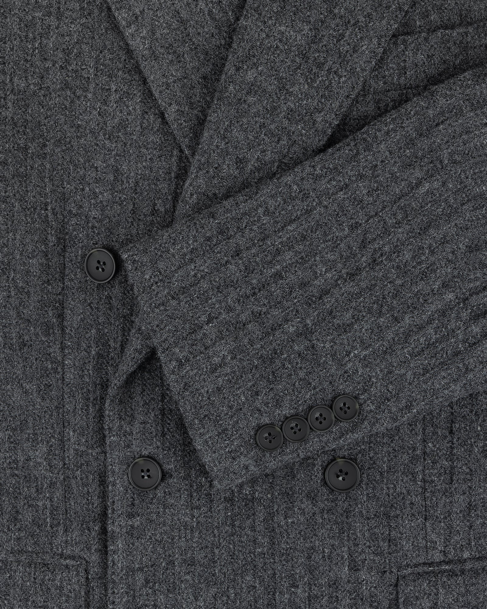 Double-Breasted Wool Herringbone Suit Jacket
