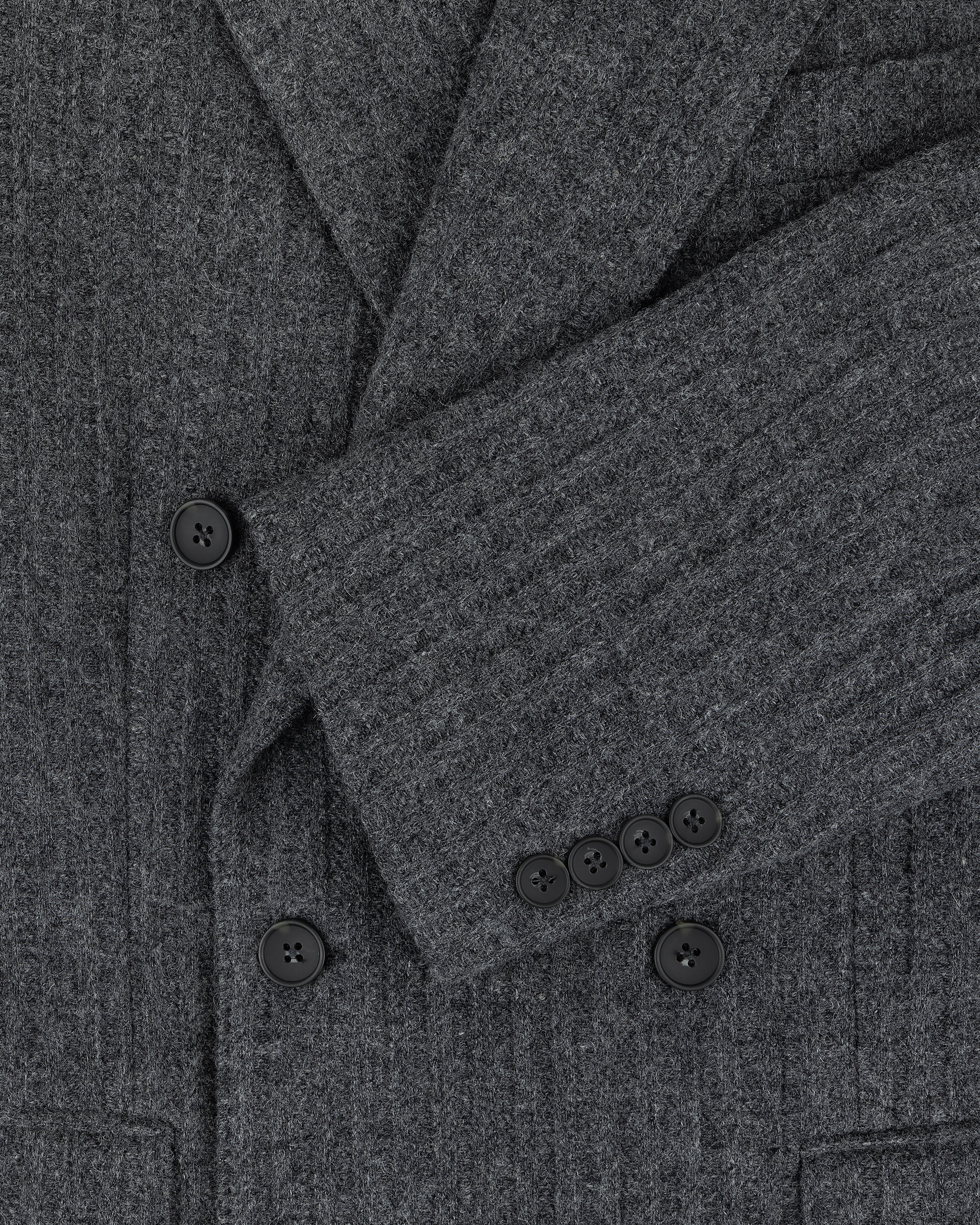Double-Breasted Wool Herringbone Suit Jacket
