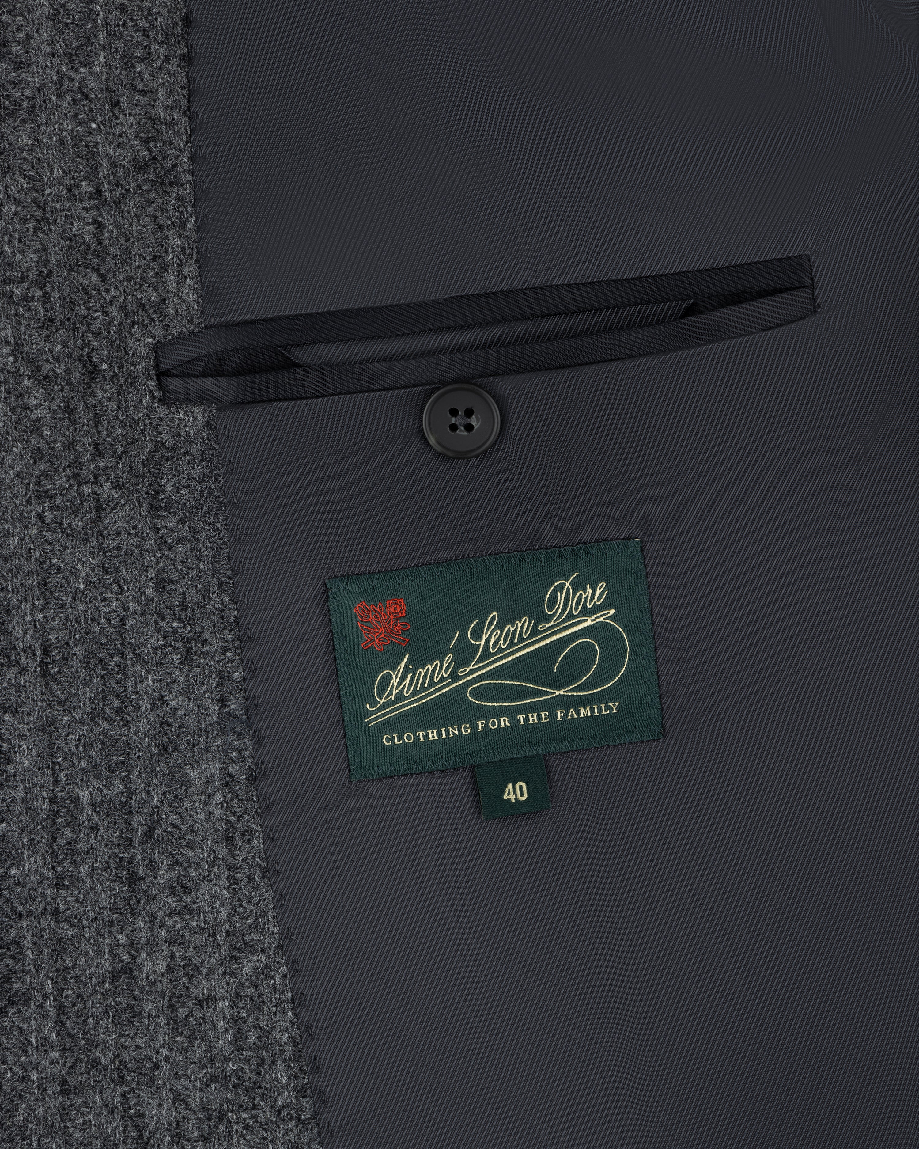 Double-Breasted Wool Herringbone Suit Jacket