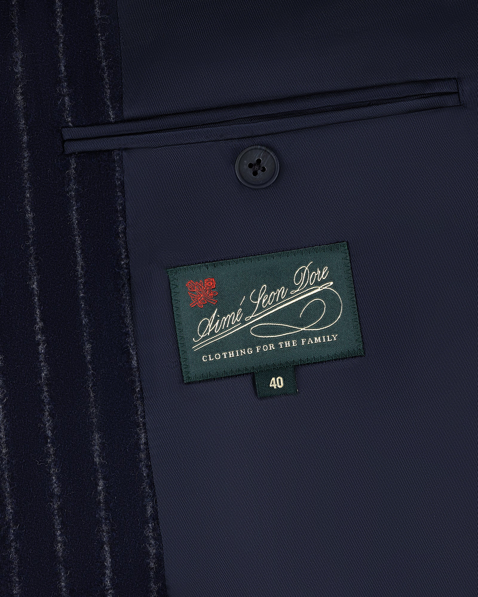 Double-Breasted Pinstripe Wool Suit Jacket