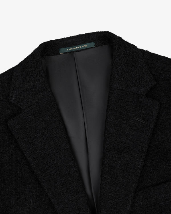 Single-Breasted Boucle Suit Jacket