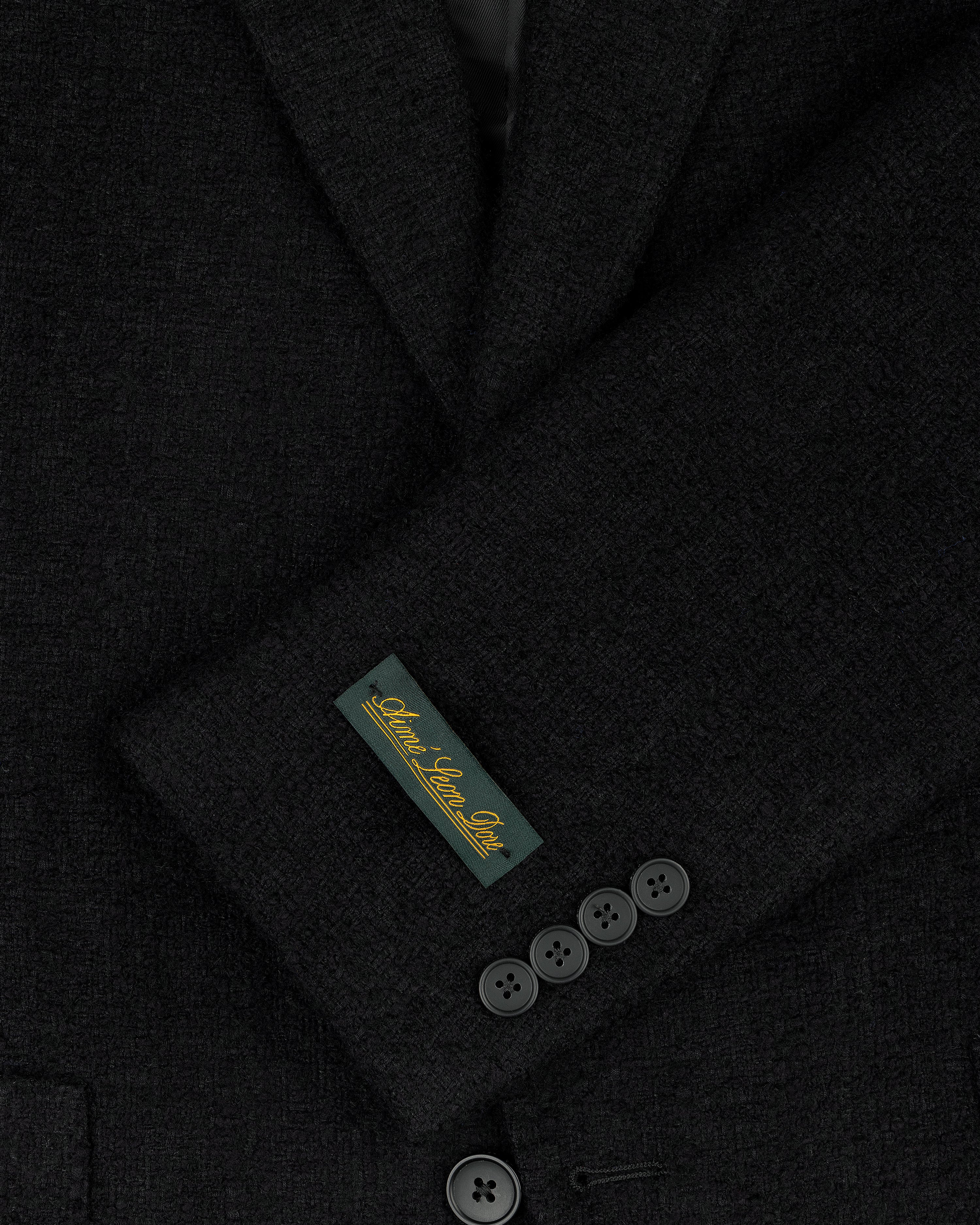 Single-Breasted Boucle Suit Jacket