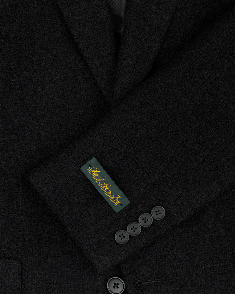 Single-Breasted Boucle Suit Jacket