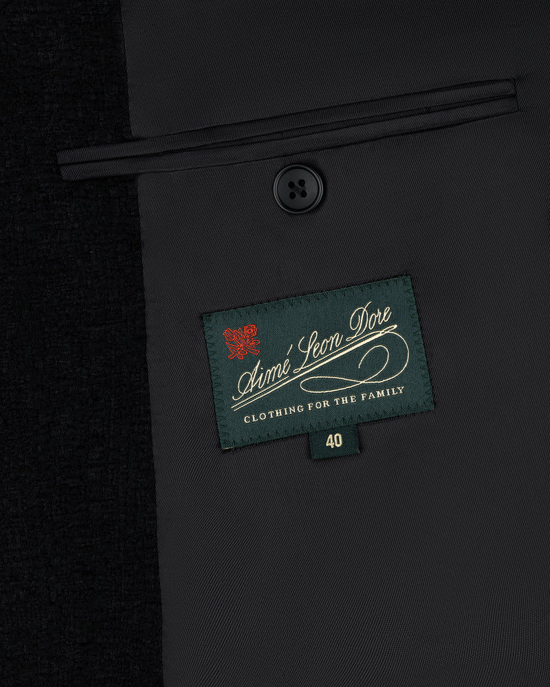 Single-Breasted Boucle Suit Jacket