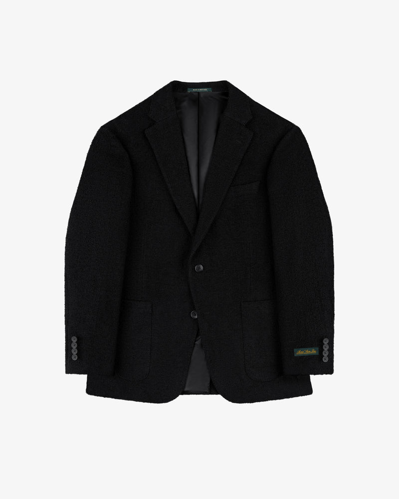 Single-Breasted Boucle Suit Jacket