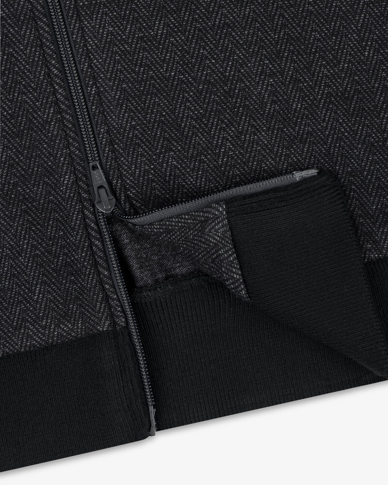 Wool Herringbone Track Jacket