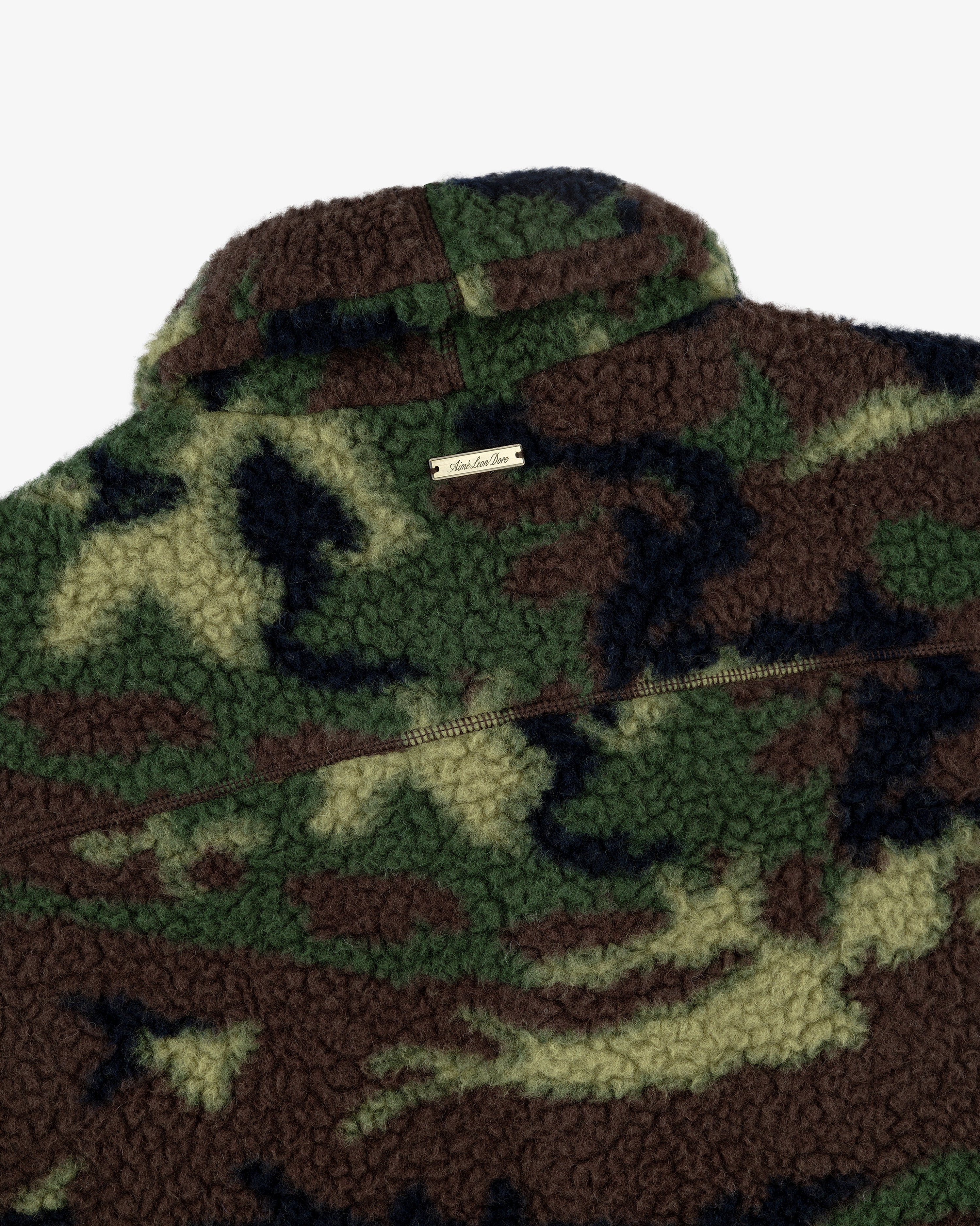 Camo Shawl Collar Fleece Pullover
