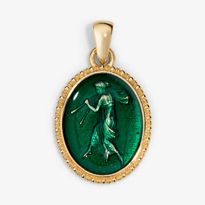 14Kt Gold Euterpe Relief Pendant
