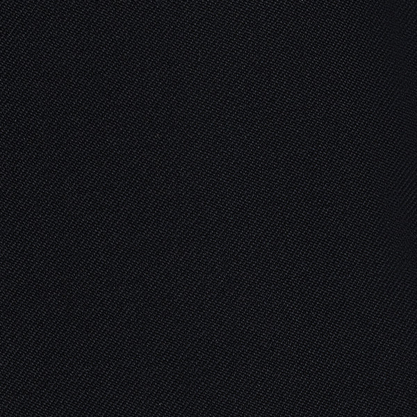 Close-up of Elasticated Waist Gabardine Trouser in dark black with a subtle diagonal weave texture.