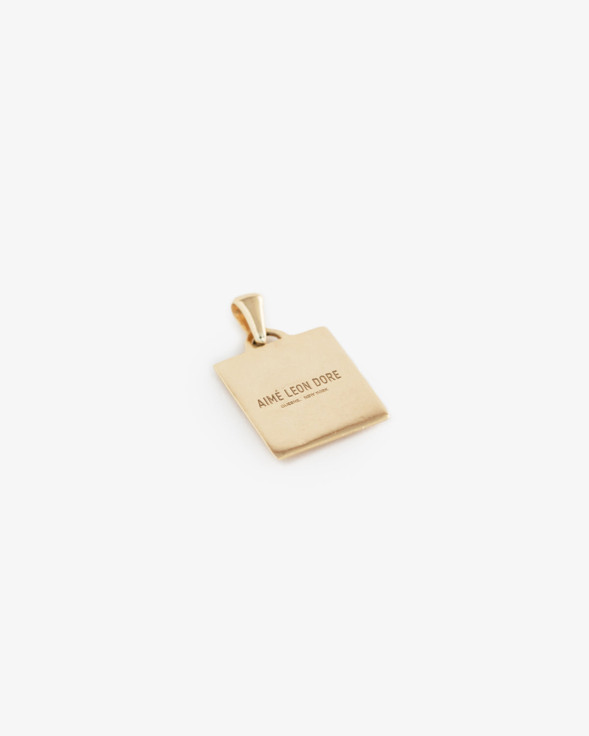14Kt Gold Pendant with AIMÉ LEON DORE engraving, shown on a white background.