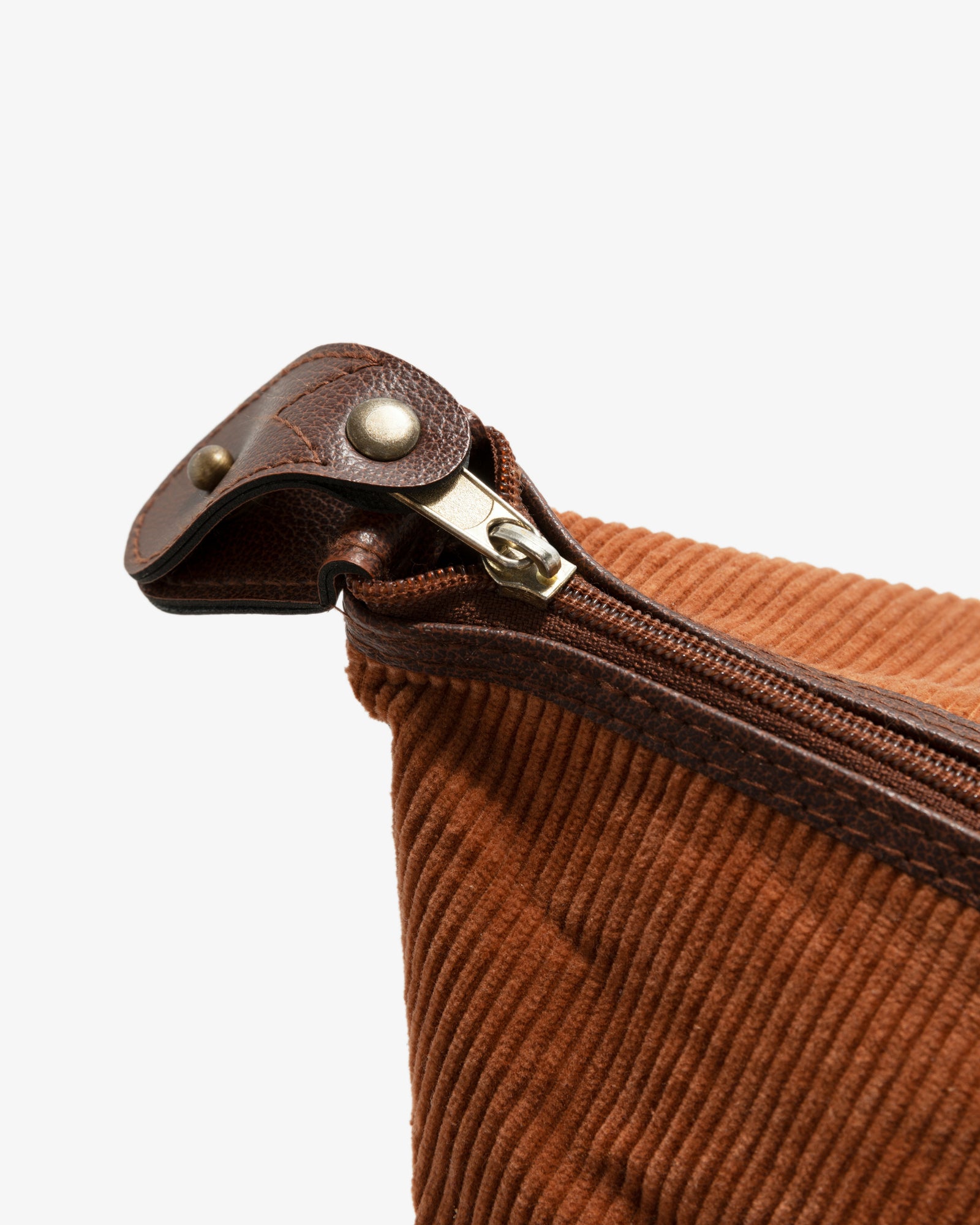 Ultima Brown Corduroy Zipper Tote Bag
