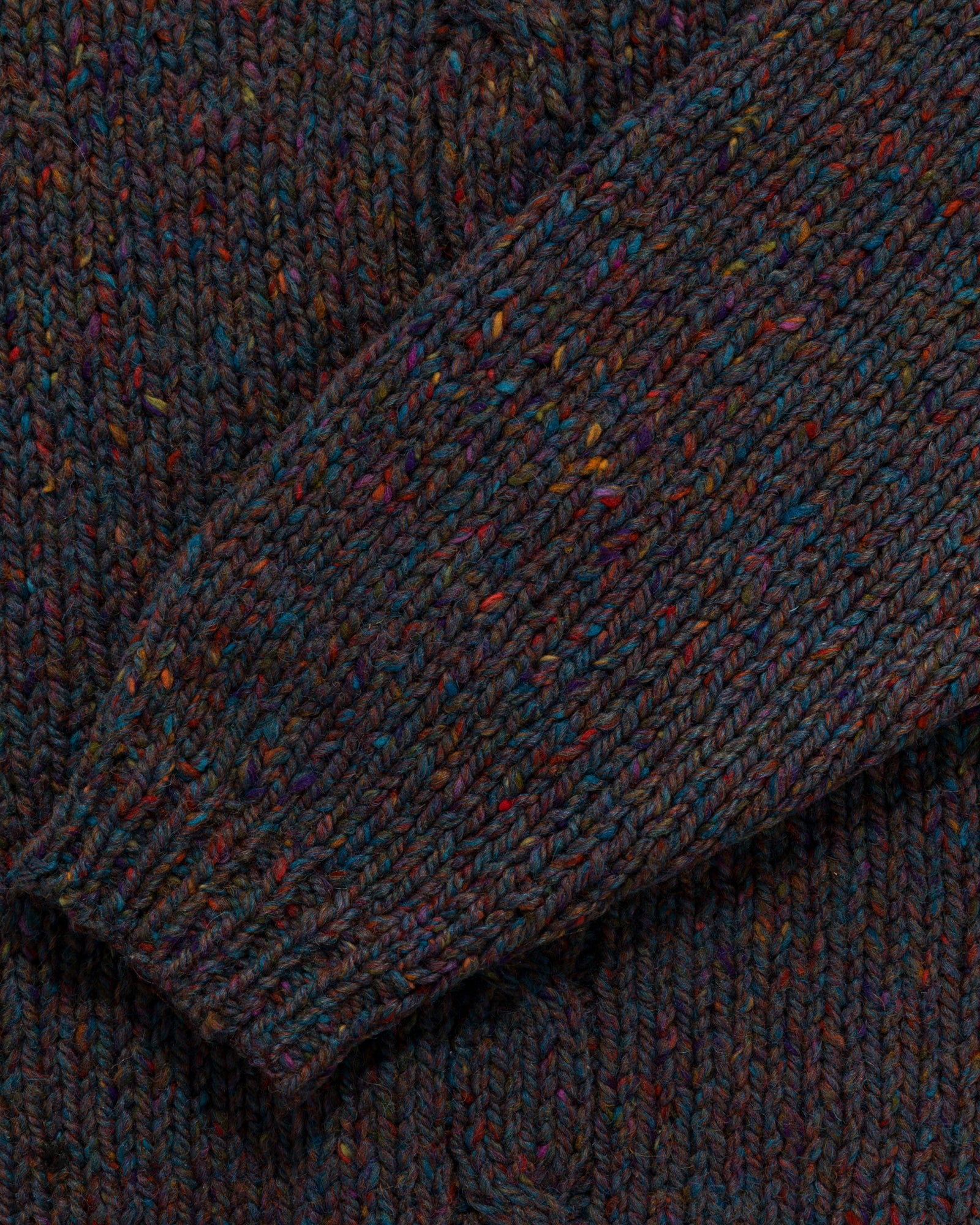 Perry Ellis Hand Knit Multi Color Wool Sweater