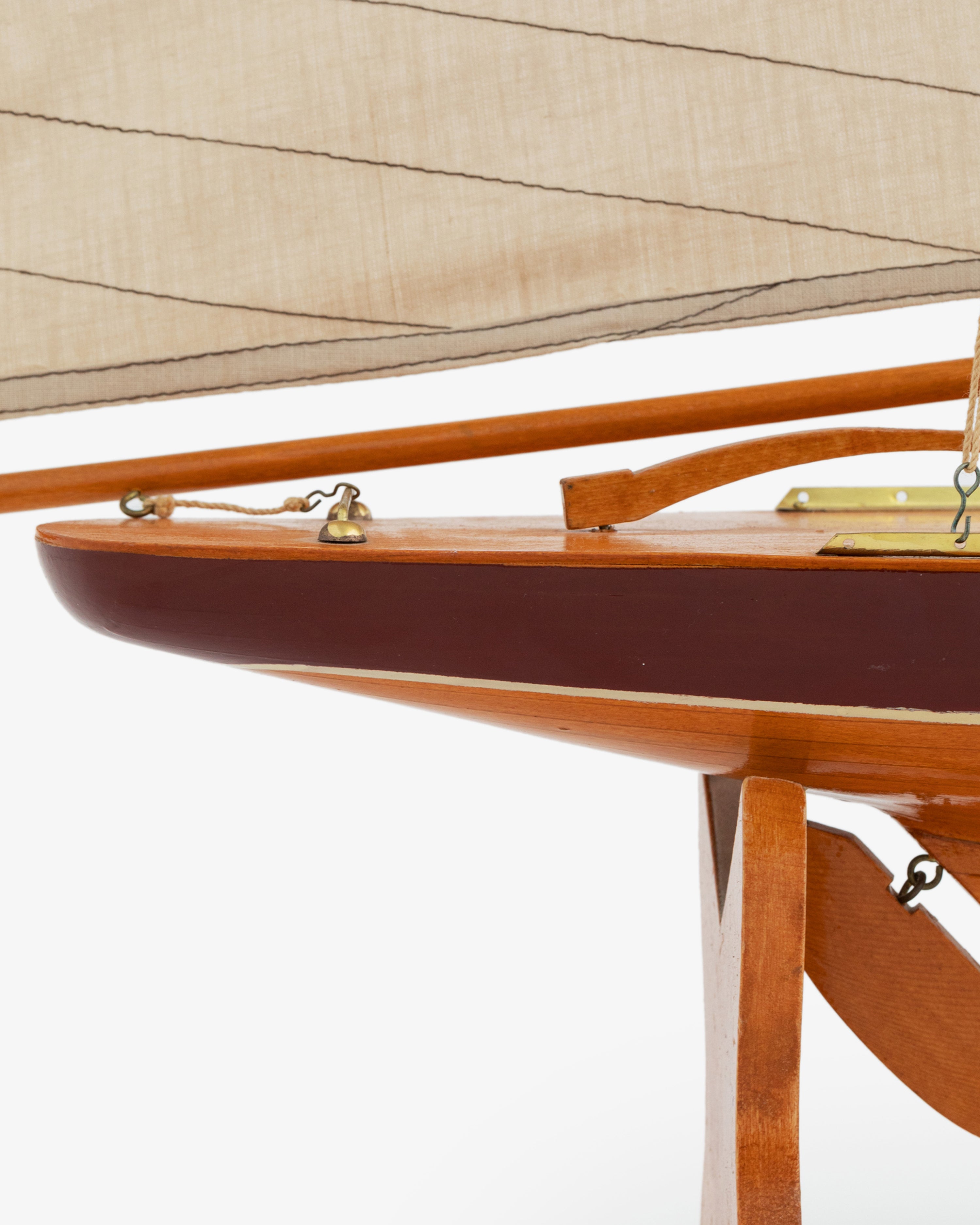 1895 Cup Racer Sailboat Wooden Model