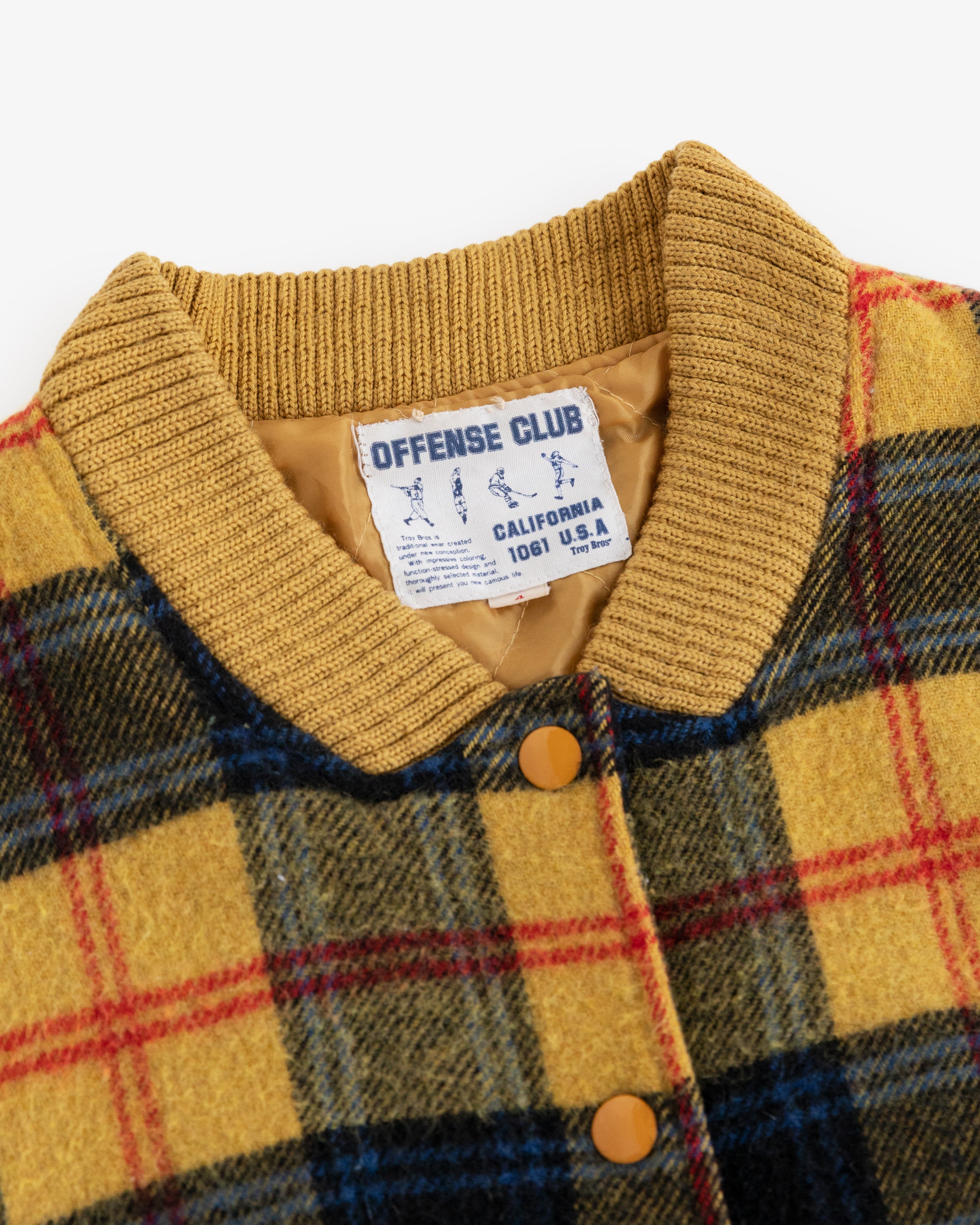 Vintage Plaid Wool Varsity Jacket