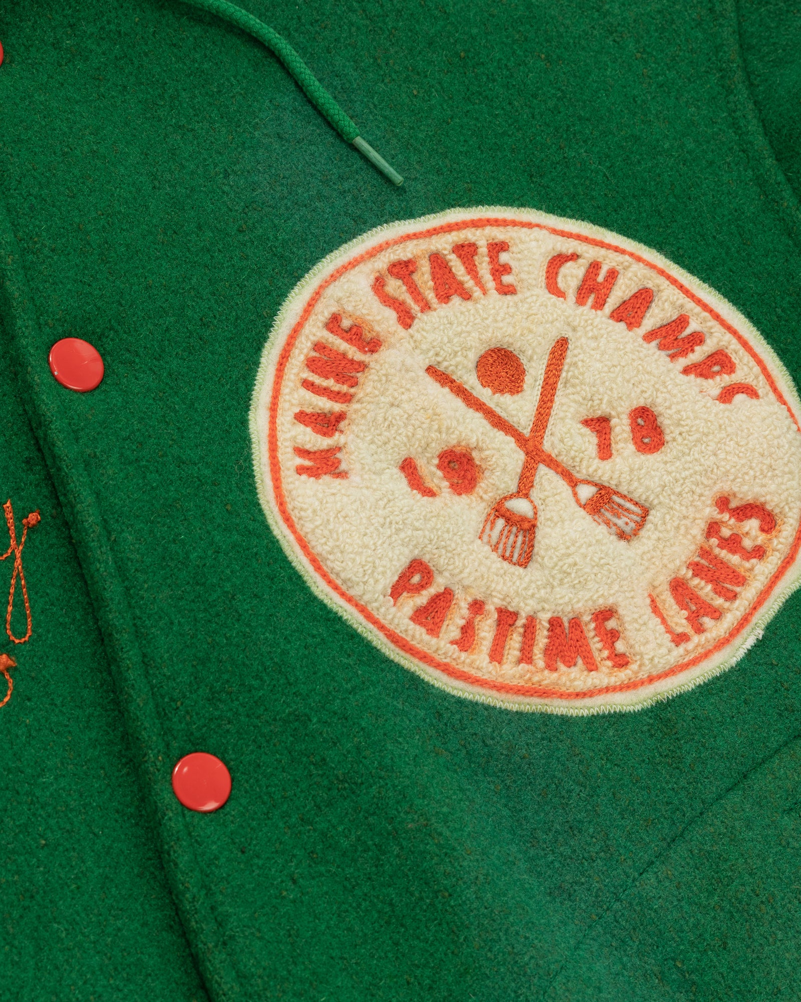 Vintage Maine State Wool Hooded Varsity Jacket