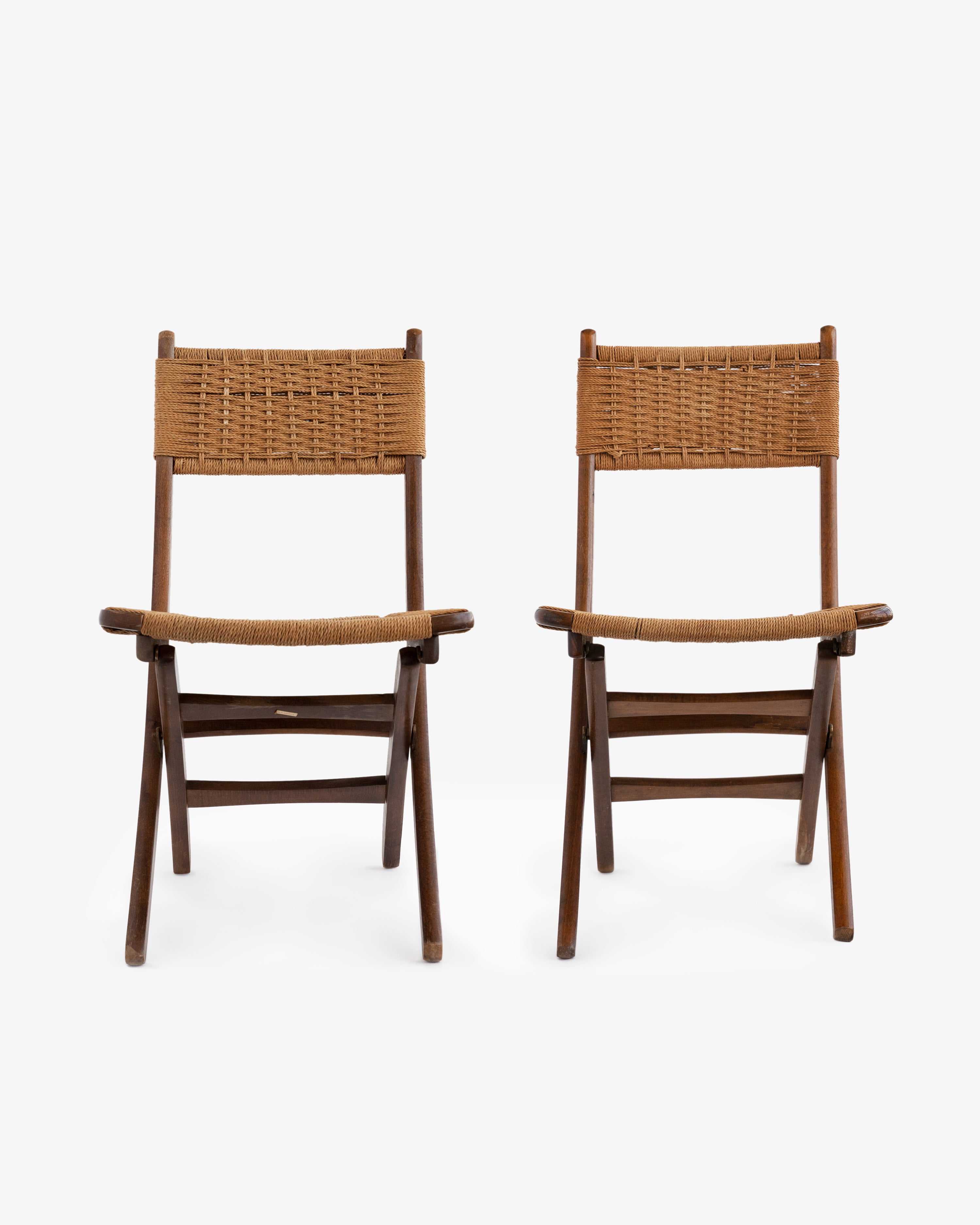 Style of Hans Wegner Jute Weave Chairs - Set of 2