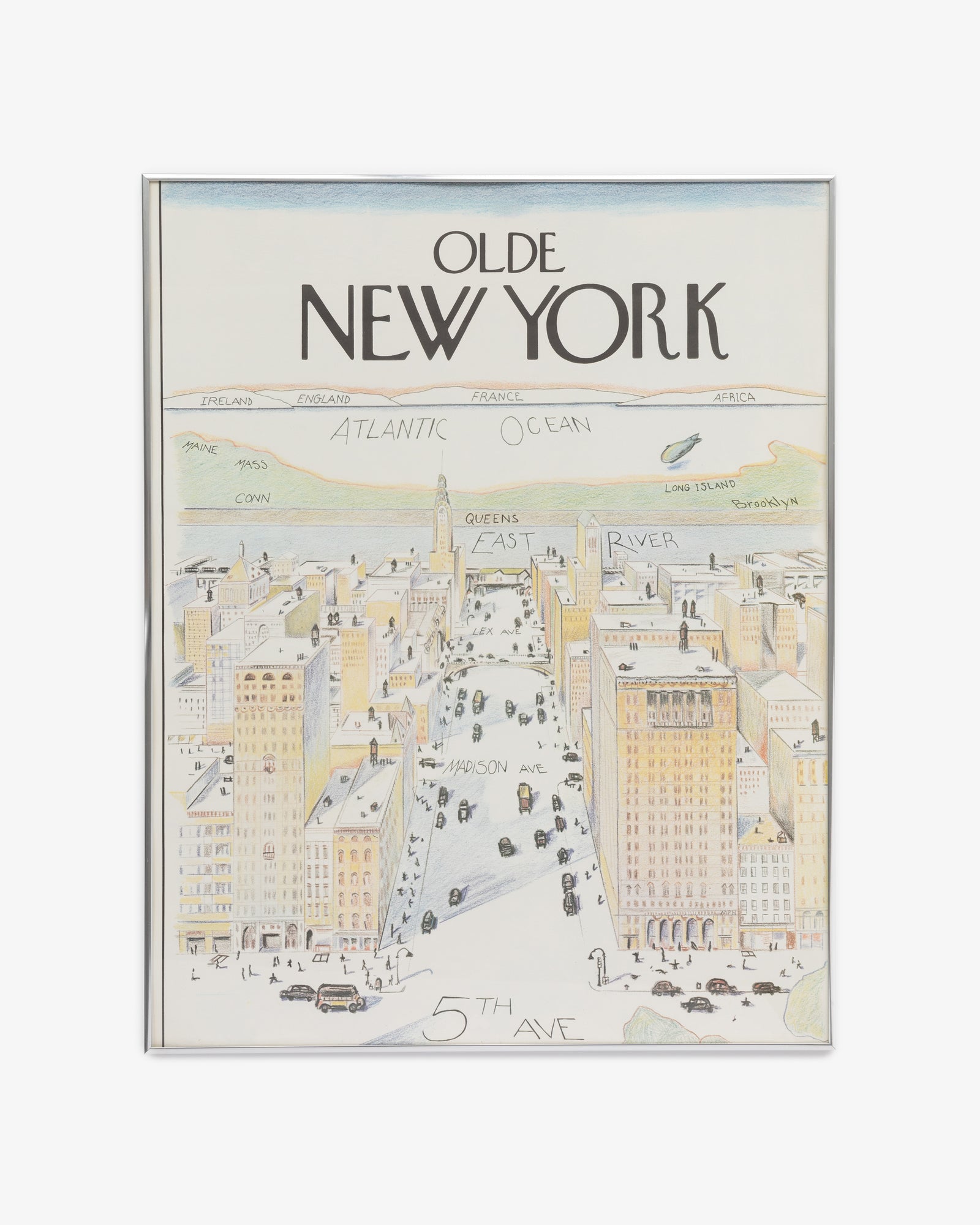 Original "Olde New York A View From 5th Avenue" Poster