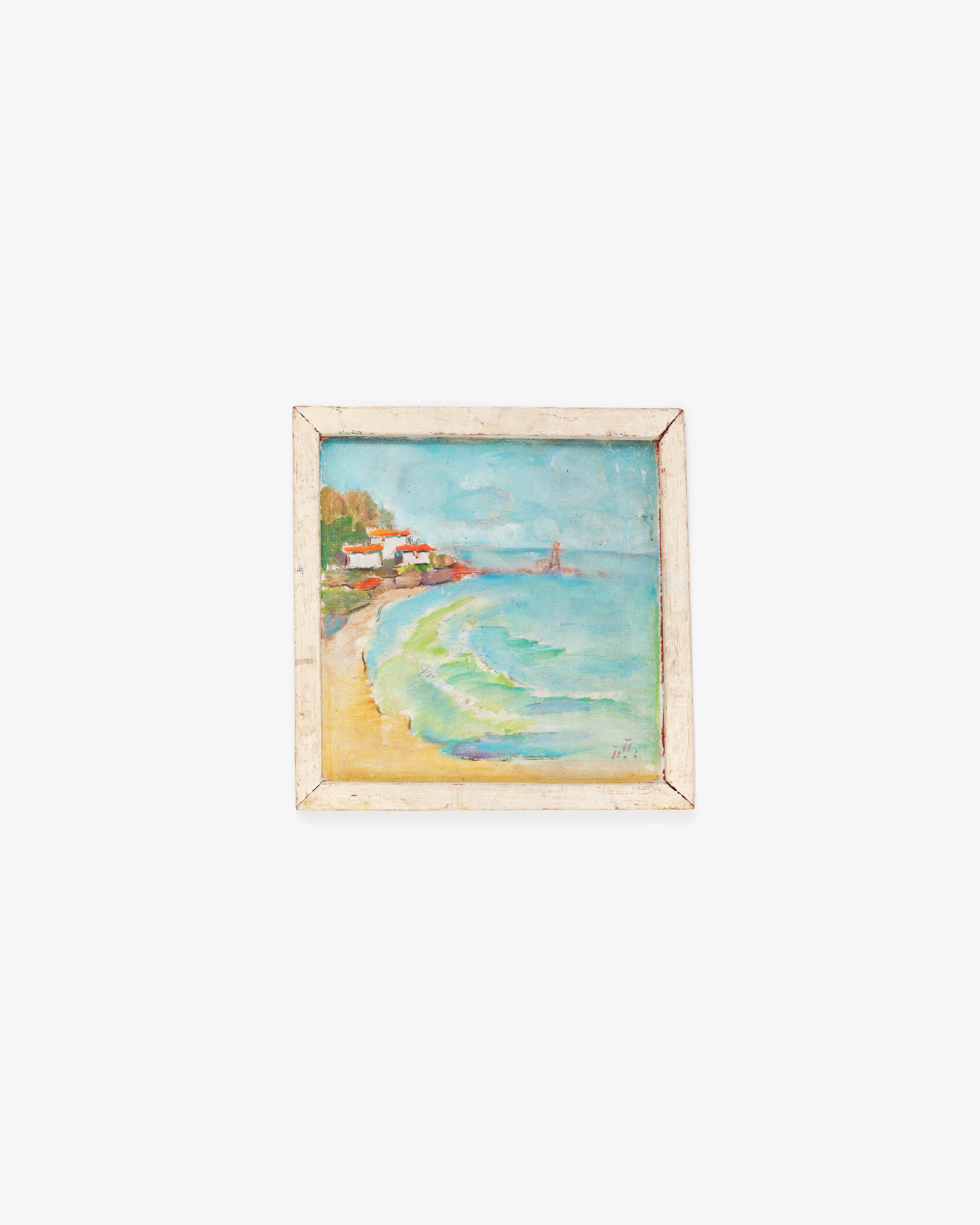 Vintage Impressionist Seascape (Oil Painting)
