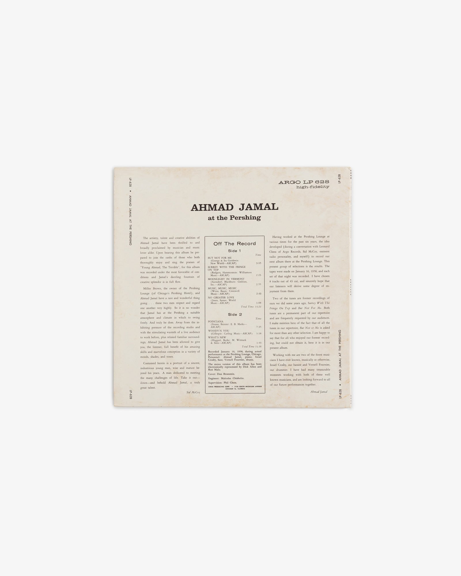 Ahmad Jamal Trio - Ahmad Jamal at The Pershing LP
