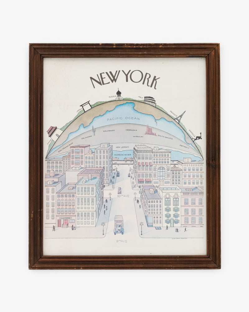 1980 Wood Framed New York Poster