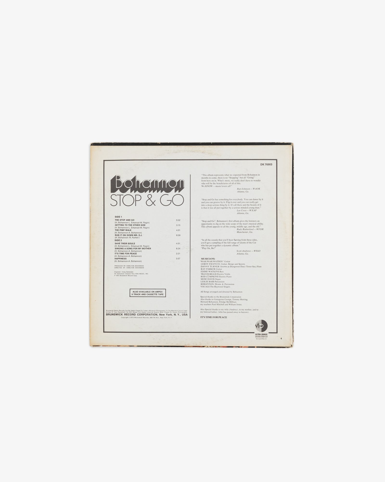 Bohannon – Stop & Go LP