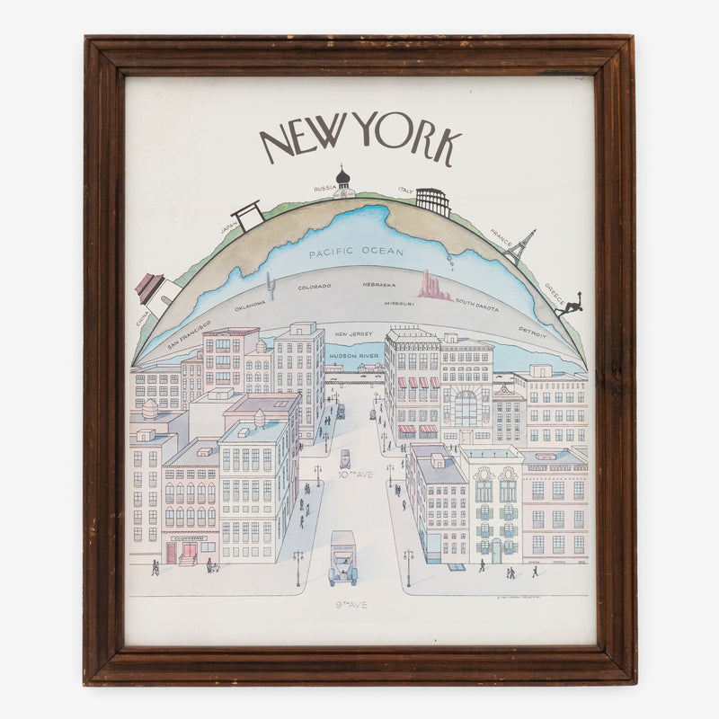1980 Wood Framed New York Poster