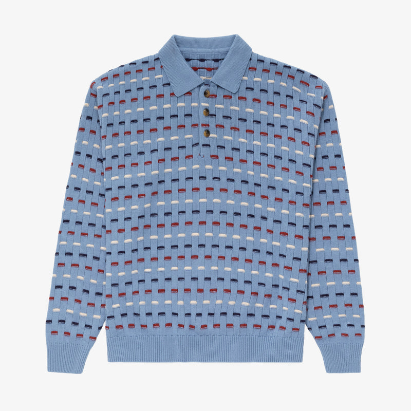 Vintage Knit Polo Rugby Sweater